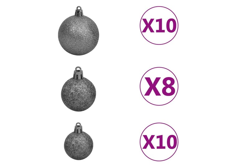 Plastgran med LED och julgranskulor blå 210 cm PVC - Inredning - Julpynt & helgdekoration - Julpynt & juldekoration - Plastgran