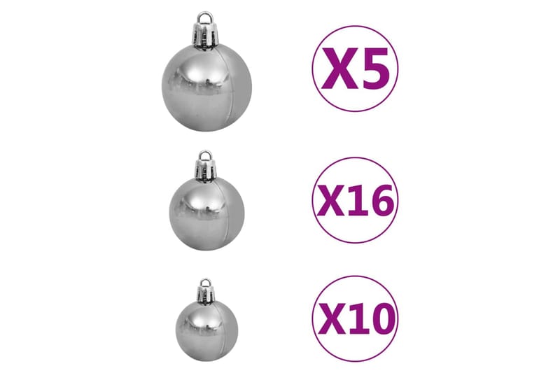 Plastgran med LED och julgranskulor blå 210 cm PVC - Inredning - Julpynt & helgdekoration - Julpynt & juldekoration - Plastgran