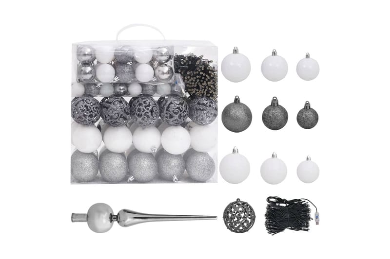 Plastgran med LED och julgranskulor blå 210 cm PVC - Inredning - Julpynt & helgdekoration - Julpynt & juldekoration - Plastgran