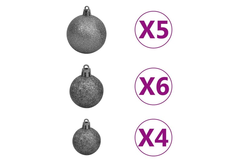 Plastgran med LED och julgranskulor svart 150 cm PVC - Inredning - Julpynt & helgdekoration - Julpynt & juldekoration - Plastgran