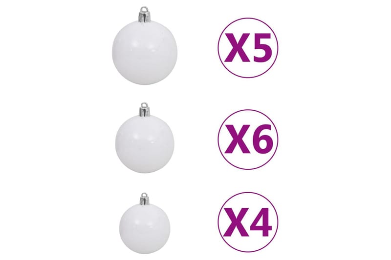 Plastgran med LED och julgranskulor svart 150 cm PVC - Inredning - Julpynt & helgdekoration - Julpynt & juldekoration - Plastgran