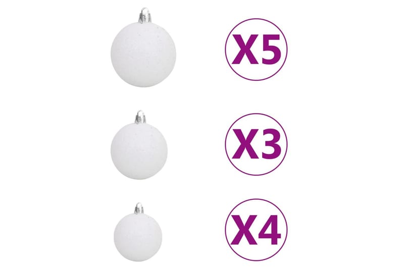 Plastgran med LED och julgranskulor svart 150 cm PVC - Inredning - Julpynt & helgdekoration - Julpynt & juldekoration - Plastgran