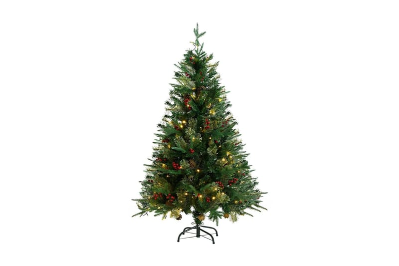 Plastgran med ljusslinga och kottar grön 120 cm PVC&PE - Inredning - Julpynt & helgdekoration - Julpynt & juldekoration - Plastgran