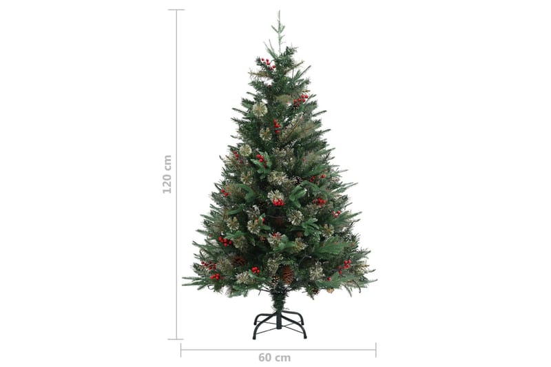 Plastgran med ljusslinga och kottar grön 120 cm PVC&PE - Inredning - Julpynt & helgdekoration - Julpynt & juldekoration - Plastgran