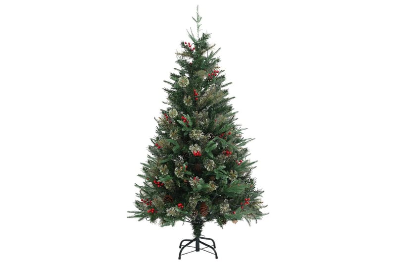 Plastgran med ljusslinga och kottar grön 150 cm PVC&PE - Inredning - Julpynt & helgdekoration - Julpynt & juldekoration - Plastgran