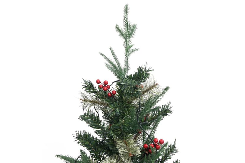 Plastgran med ljusslinga och kottar grön 150 cm PVC&PE - Inredning - Julpynt & helgdekoration - Julpynt & juldekoration - Plastgran