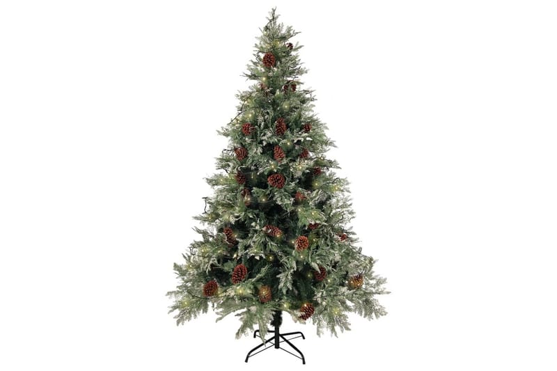 Plastgran med ljusslinga och kottar grön och vit 120 cm PVC& - Inredning - Julpynt & helgdekoration - Julpynt & juldekoration - Plastgran