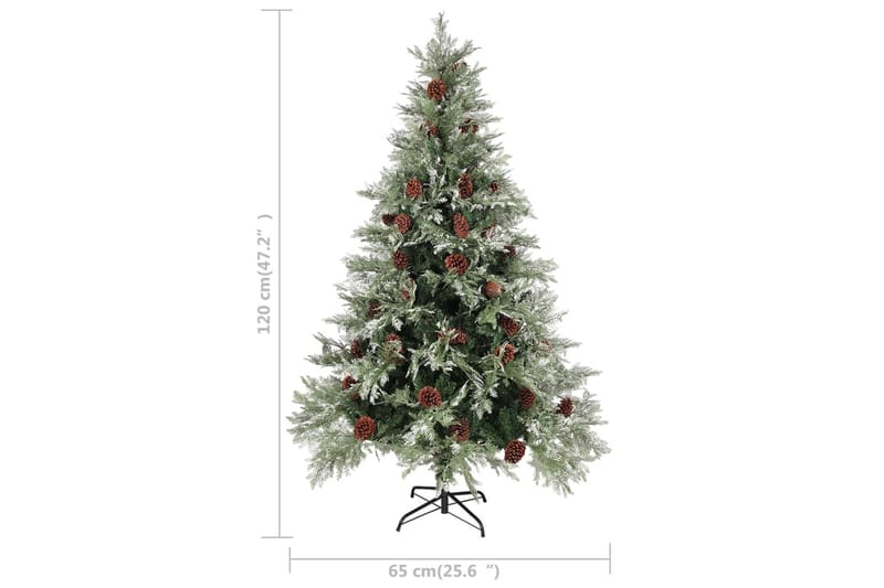 Plastgran med ljusslinga och kottar grön och vit 120 cm PVC& - Inredning - Julpynt & helgdekoration - Julpynt & juldekoration - Plastgran