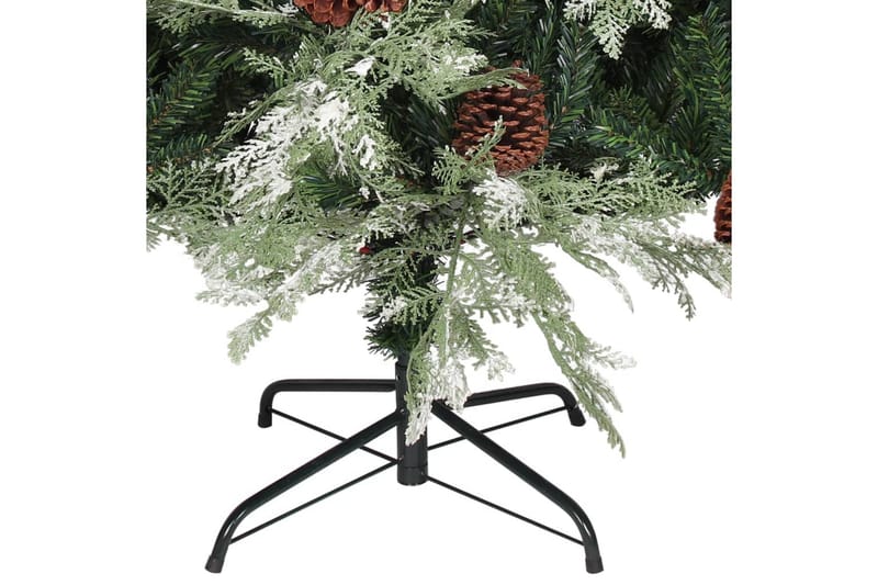 Plastgran med ljusslinga och kottar grön och vit 150 cm PVC& - Inredning - Julpynt & helgdekoration - Julpynt & juldekoration - Plastgran