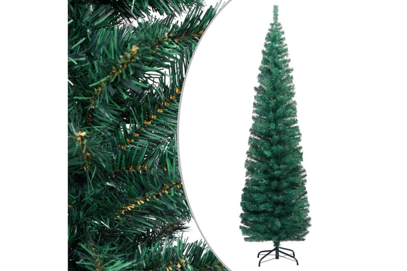 Smal plastgran med fot grön 210 cm PVC - Grön - Inredning - Julpynt & helgdekoration - Julpynt & juldekoration - Plastgran