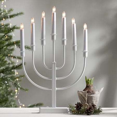 Kristina Adventsljusstake 31 cm - Ljusstake i Metall för Advent - Vit - Inredning - Julpynt & helgdekoration - Julpynt & juldekoration