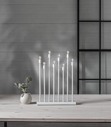 Ladda Adventsljusstake 29 cm - Elljusstake i Metall för Fönster - Vit - Inredning - Julpynt & helgdekoration - Julpynt & juldekoration