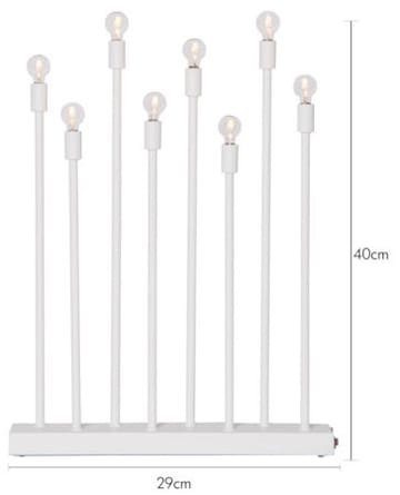 Ladda Adventsljusstake 29 cm - Elljusstake i Metall för Fönster - Vit - Inredning - Julpynt & helgdekoration - Julpynt & juldekoration
