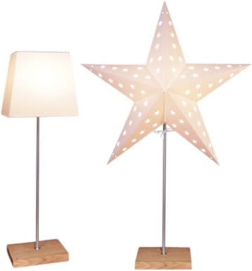 Leo Adventsstjärna på Fot med Skärm 43 cm i Plast med Träben - Vit - Inredning - Julpynt & helgdekoration - Julpynt & juldekoration