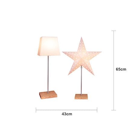 Leo Adventsstjärna på Fot med Skärm 43 cm i Plast med Träben - Vit - Inredning - Julpynt & helgdekoration - Julpynt & juldekoration