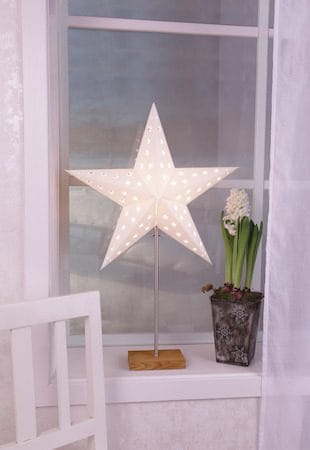 Leo Fot, skärm & stjärna 43 cm - vit/ek - Inredning - Julpynt & helgdekoration - Julpynt & juldekoration