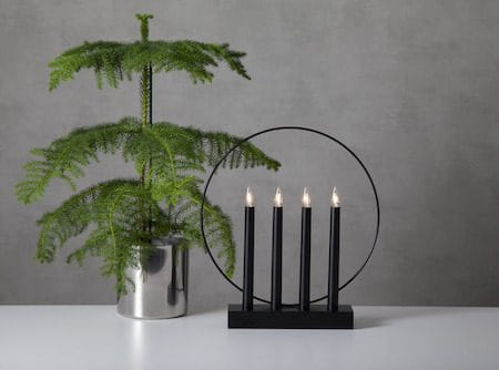Ljusstake Glossy 32x35 cm 4 ljus E10 - Svart - Inredning - Julpynt & helgdekoration - Julpynt & juldekoration