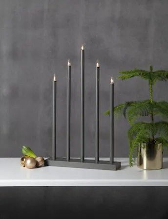 Ljusstake Holy 38x64 cm 5 ljus E10 - Dimgrå - Inredning - Julpynt & helgdekoration - Julpynt & juldekoration