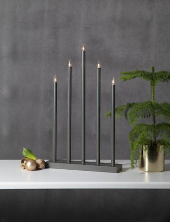 Ljusstake Holy 38x64 cm 5 ljus E10 - Dimgrå - Inredning - Julpynt & helgdekoration - Julpynt & juldekoration