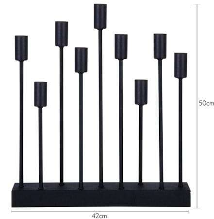 Ljusstake Pix 42x50 cm Metall 9 ljus E14 - Svart - Inredning - Julpynt & helgdekoration - Julpynt & juldekoration