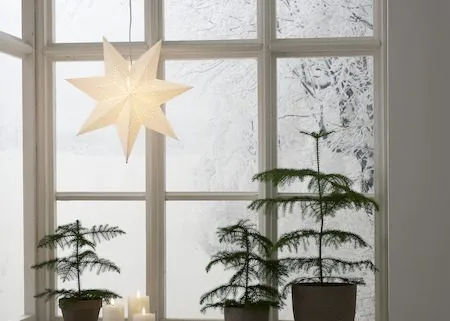 Lysa Adventsstjärna 43 cm - Jullampa i papper - Vit - Inredning - Julpynt & helgdekoration - Julpynt & juldekoration