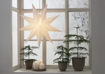 Lysa Stor adventsstjärna 80 cm - Jullampa i papper - Vit - Inredning - Julpynt & helgdekoration - Julpynt & juldekoration