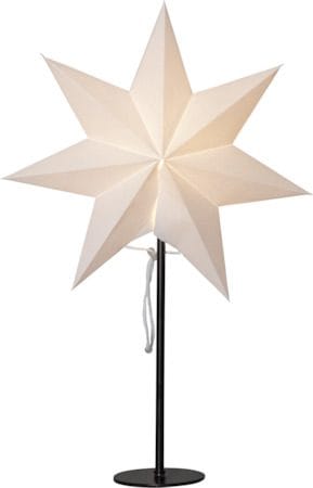 Mixa Adventsstjärna på Fot 50 cm – Jullampa i papper / metall - Vit med svart fot - Inredning - Julpynt & helgdekoration - Julpynt & juldekoration