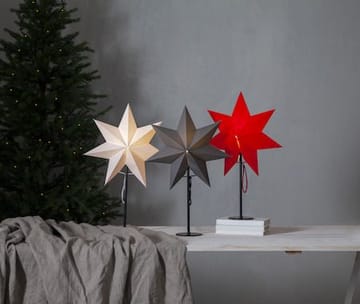 Mixa Adventsstjärna på Fot 50 cm – Jullampa i papper / metall - Vit med svart fot - Inredning - Julpynt & helgdekoration - Julpynt & juldekoration