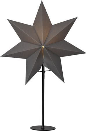 Mixa Adventsstjärna på Fot 50 cm - Jullampa i papper & metall, Grå med svart fot