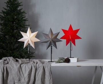 Mixa Adventsstjärna på Fot 50 cm – Jullampa i papper / metall - Vit med svart fot - Inredning - Julpynt & helgdekoration - Julpynt & juldekoration