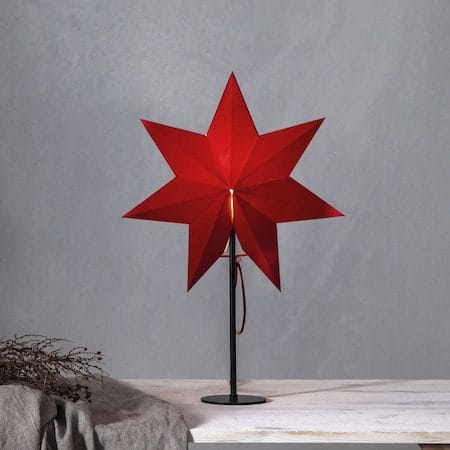 Mixa Stjärna på fot 50 cm - röd med svart fot - Inredning - Julpynt & helgdekoration - Julpynt & juldekoration