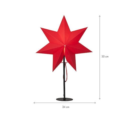 Mixa Stjärna på fot 50 cm - röd med svart fot - Inredning - Julpynt & helgdekoration - Julpynt & juldekoration