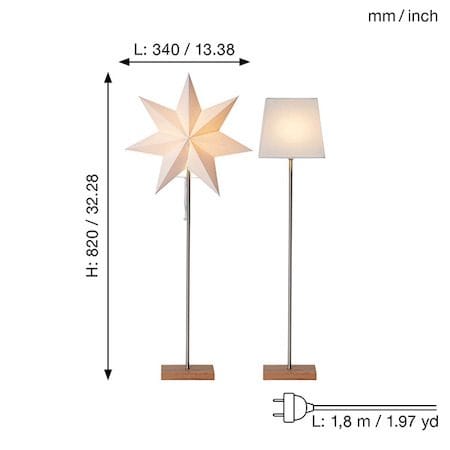 Moa Hög Adventsstjärna på Fot 82 cm med skärm i Plast med Metallstativ - Vit - Inredning - Julpynt & helgdekoration - Julpynt & juldekoration