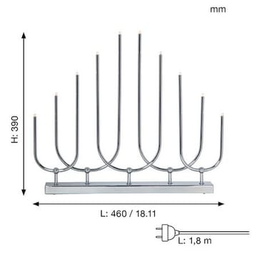 Novum Stor Adventsljusstake 46 cm - Elljusstake i Metall för Fönster - Kromsilver - Inredning - Julpynt & helgdekoration - Julpynt & juldekoration