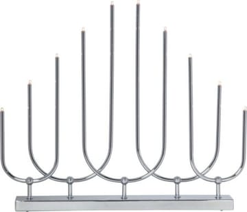 Novum Stor Adventsljusstake 46 cm - Elljusstake i Metall för Fönster - Kromsilver - Inredning - Julpynt & helgdekoration - Julpynt & juldekoration