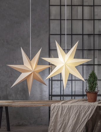 Plain Stor Adventsstjärna 90 - Jullampa i papper - Beige - Inredning - Julpynt & helgdekoration - Julpynt & juldekoration