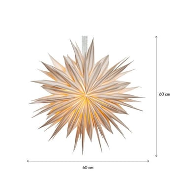 Print Pappersstjärna 60 cm - vit med beige ränder - Inredning - Julpynt & helgdekoration - Julpynt & juldekoration