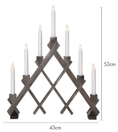 Rut Adventsljusstake 43 cm - Elljusstake i Trä för Fönster - Gråbrun - Inredning - Julpynt & helgdekoration - Julpynt & juldekoration