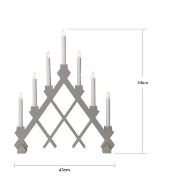 Rut Adventsljusstake 43 cm - Elljusstake i Trä för Fönster - Ljusgrå - Inredning - Julpynt & helgdekoration - Julpynt & juldekoration