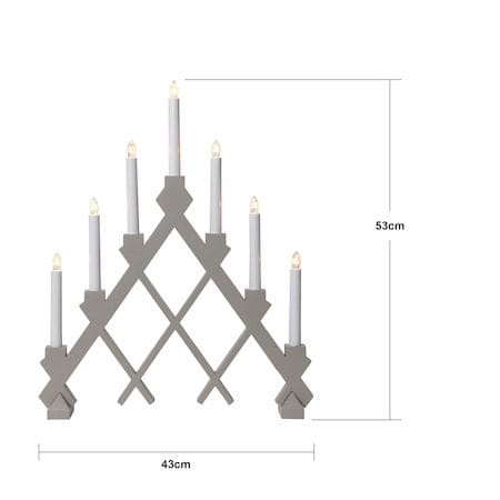 Rut Adventsljusstake 43 cm - Elljusstake i Trä för Fönster - Ljusgrå - Inredning - Julpynt & helgdekoration - Julpynt & juldekoration