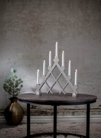 Rut Adventsljusstake 43 cm - Elljusstake i Trä för Fönster - Ljusgrå - Inredning - Julpynt & helgdekoration - Julpynt & juldekoration