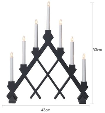 Rut Adventsljusstake 43 cm - Elljusstake i Trä för Fönster - Mörkgrå - Inredning - Julpynt & helgdekoration - Julpynt & juldekoration