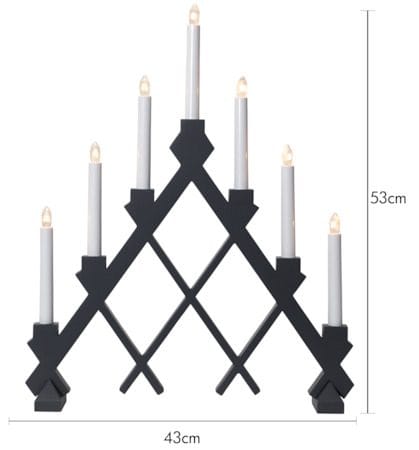Rut Adventsljusstake 43 cm - Elljusstake i Trä för Fönster - Mörkgrå - Inredning - Julpynt & helgdekoration - Julpynt & juldekoration
