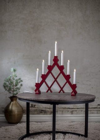 Rut Ljusstake 43 cm - röd - Inredning - Julpynt & helgdekoration - Julpynt & juldekoration