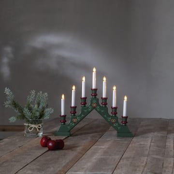 Sara Adventsljusstake 43 cm - Elljusstake i Trä för Fönster - Mörkgrön - Inredning - Julpynt & helgdekoration - Julpynt & juldekoration