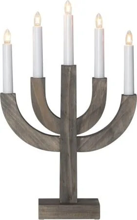 Selma Adventsljusstake 25 cm - Ljusstake i Trä för Advent, Gråbrun