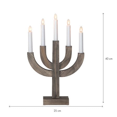 Selma Adventsljusstake 25 cm - Ljusstake i Trä för Advent - Gråbrun - Inredning - Julpynt & helgdekoration - Julpynt & juldekoration