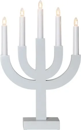 Selma Adventsljusstake 25 cm - Ljusstake i Trä för Advent, Vit