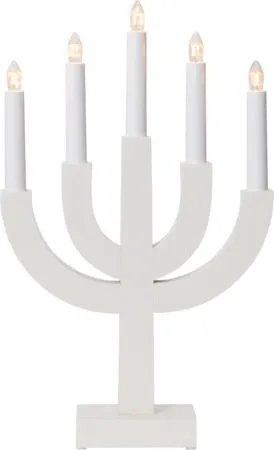 Selma Adventsljusstake 25 cm - Ljusstake i Trä för Advent, Vit