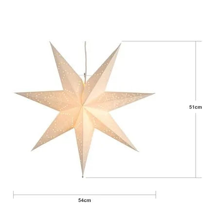 Sensy Pappersstjärna 54 cm med Sladdställ E14 - Vit - Inredning - Julpynt & helgdekoration - Julpynt & juldekoration
